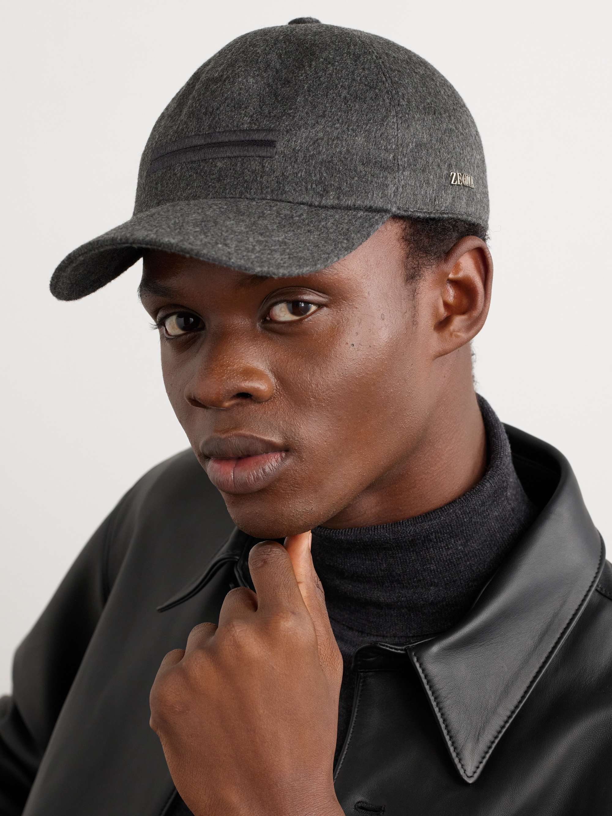 ZEGNA Logo-Appliquéd Oasi Cashmere Baseball Cap for Men | MR