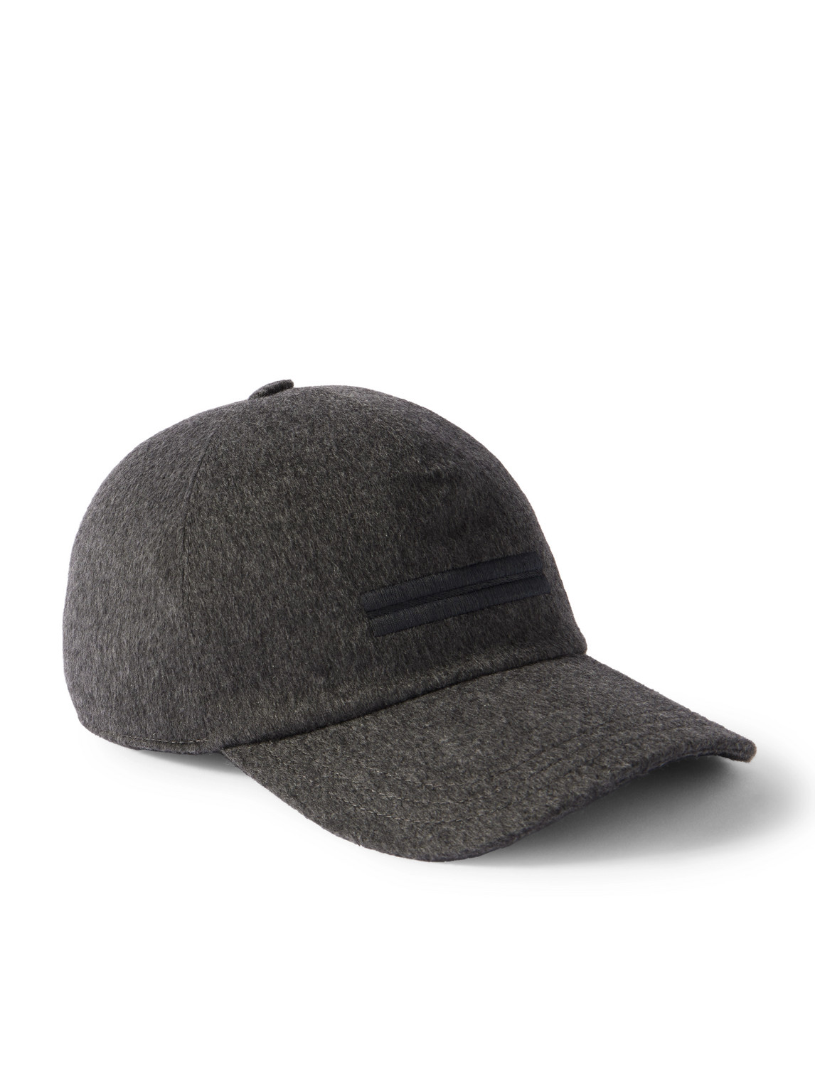 Zegna Logo-appliquéd Oasi Cashmere Baseball Cap In Gray