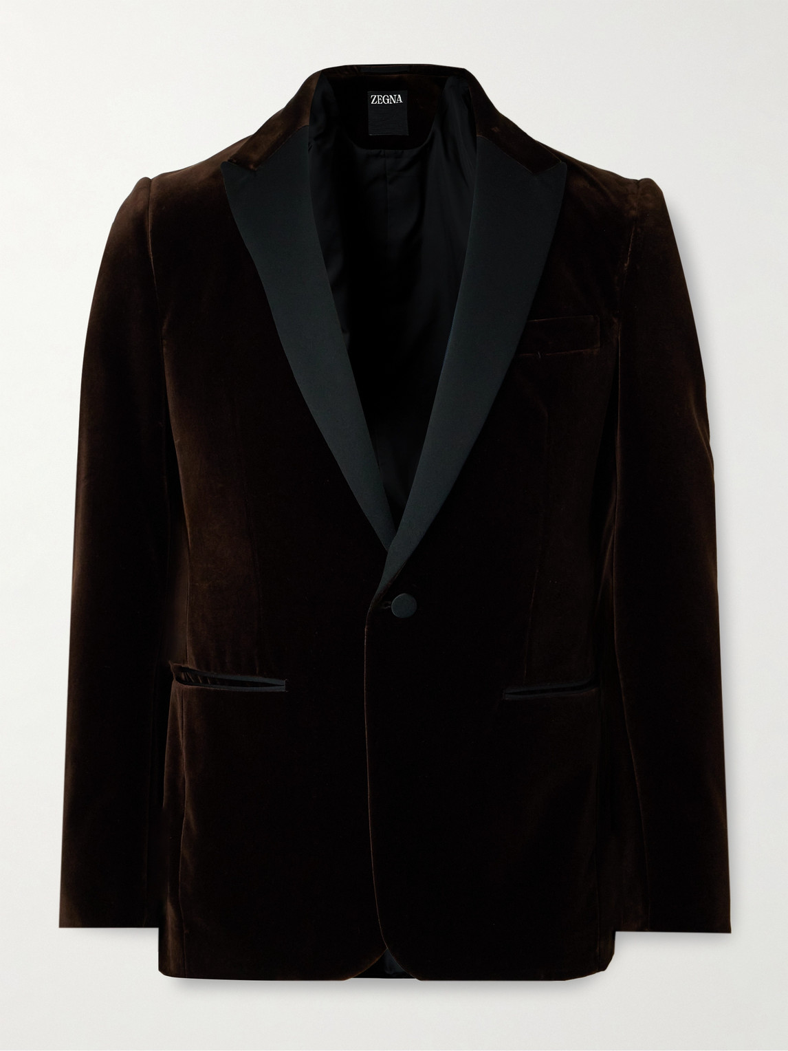 Zegna Satin-Trimmed Cotton-Velvet Tuxedo Jacket - Men