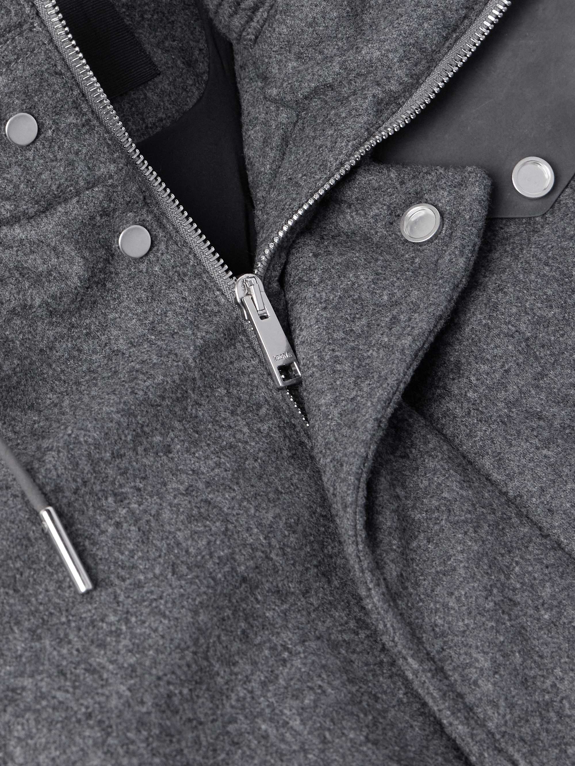 ZEGNA Suede-Trimmed TECHMERINO™ Wool Hooded Down Parka for
