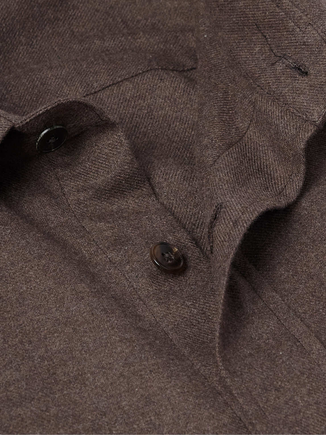 Zegna Brushed-cotton Twill Shirt In Brown