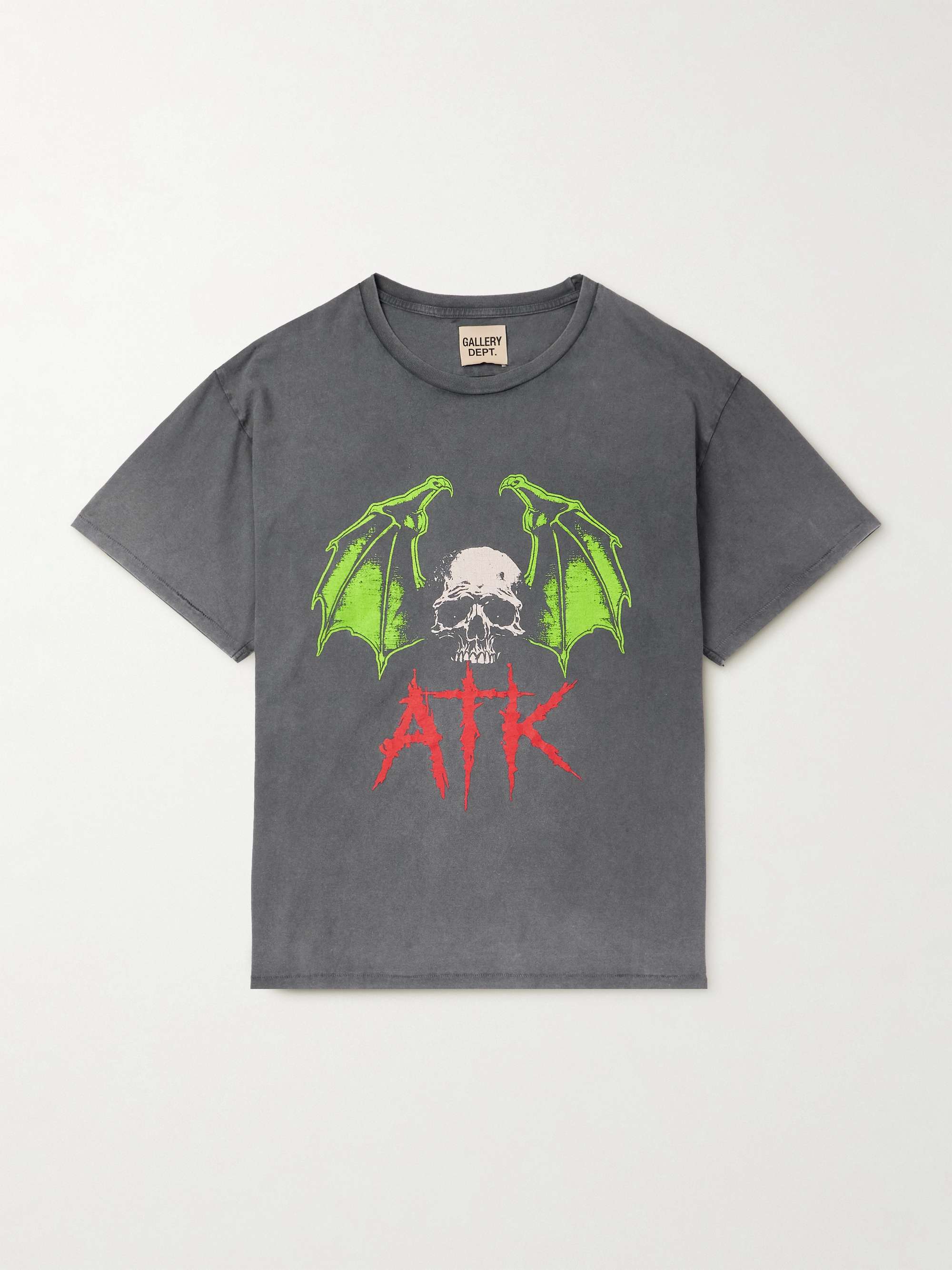 Dark gray Buster Peckish Bowy Printed Cotton-Jersey T-Shirt