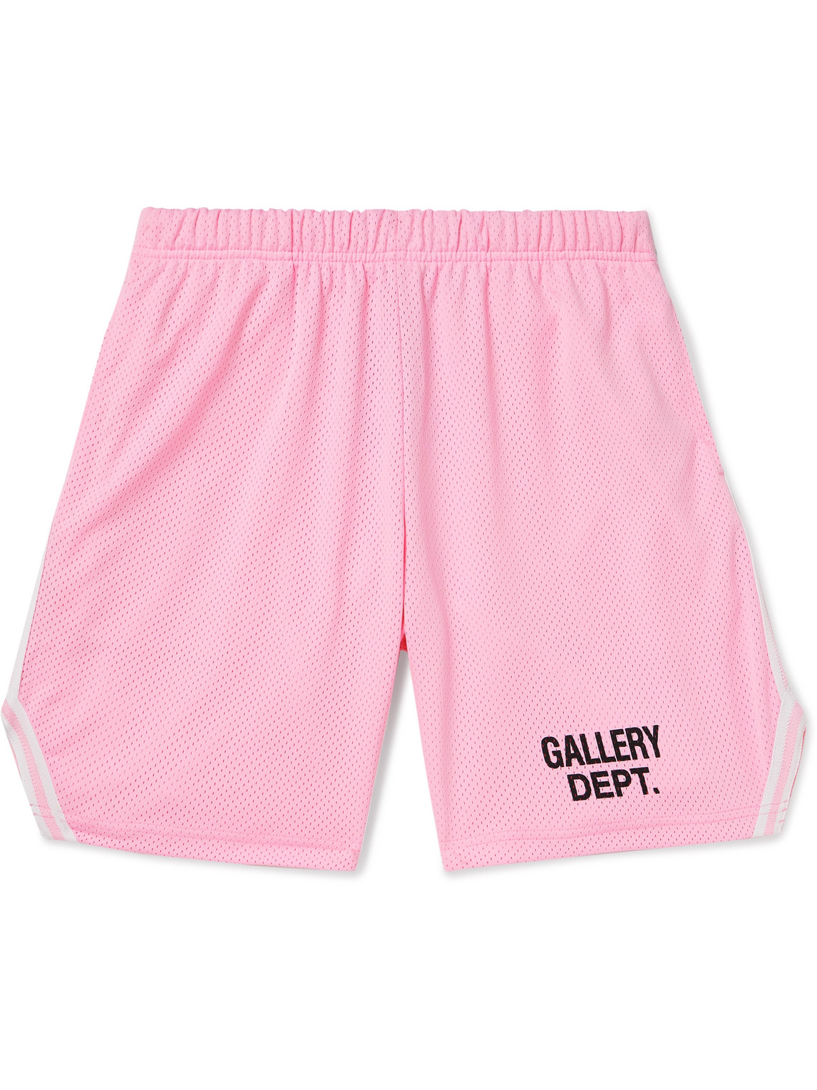 Venice Court Wide-Leg Logo-Print Webbing-Trimmed Mesh Shorts
