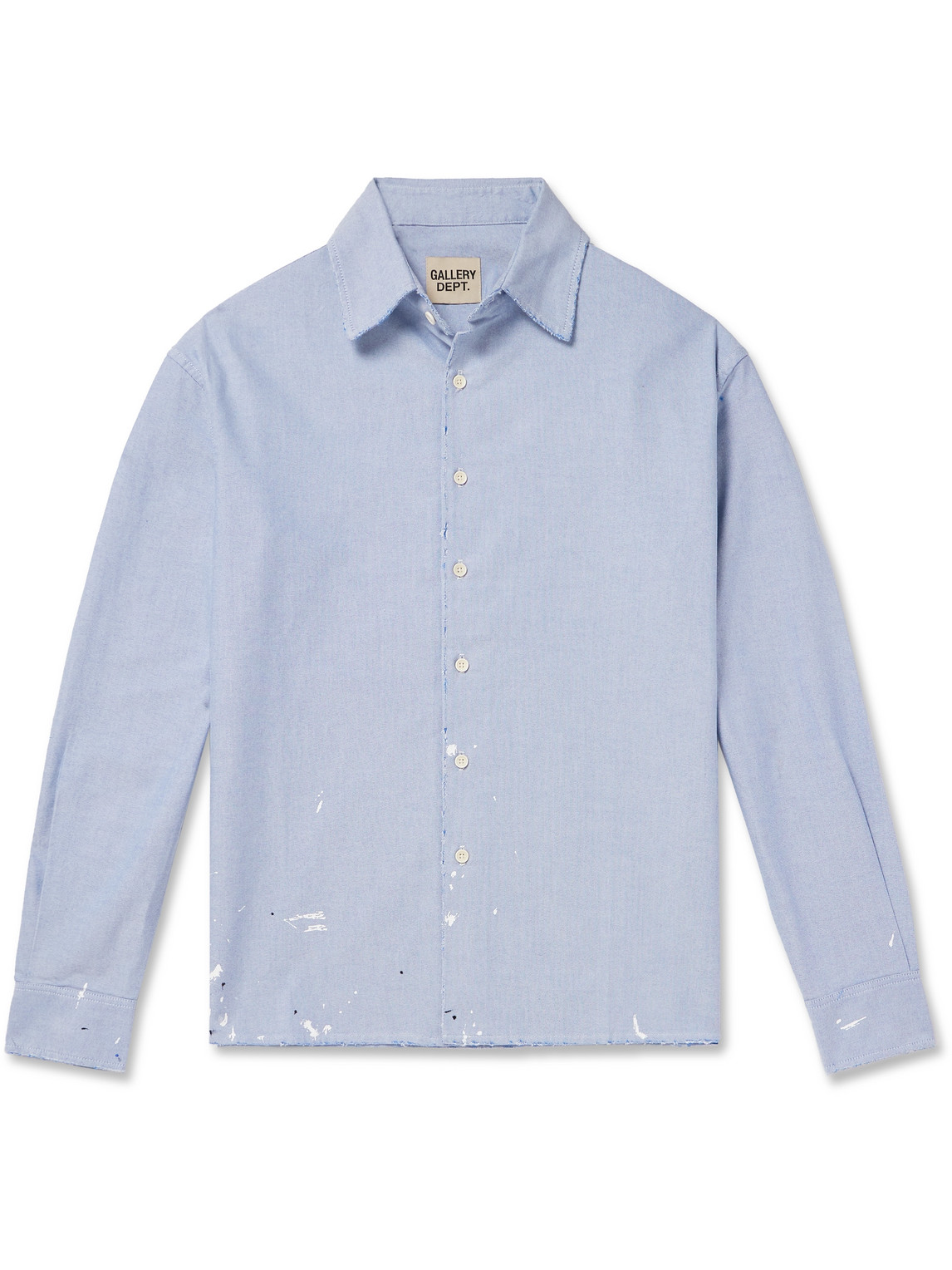 Starr Distressed Paint-Splattered Cotton Oxford Shirt