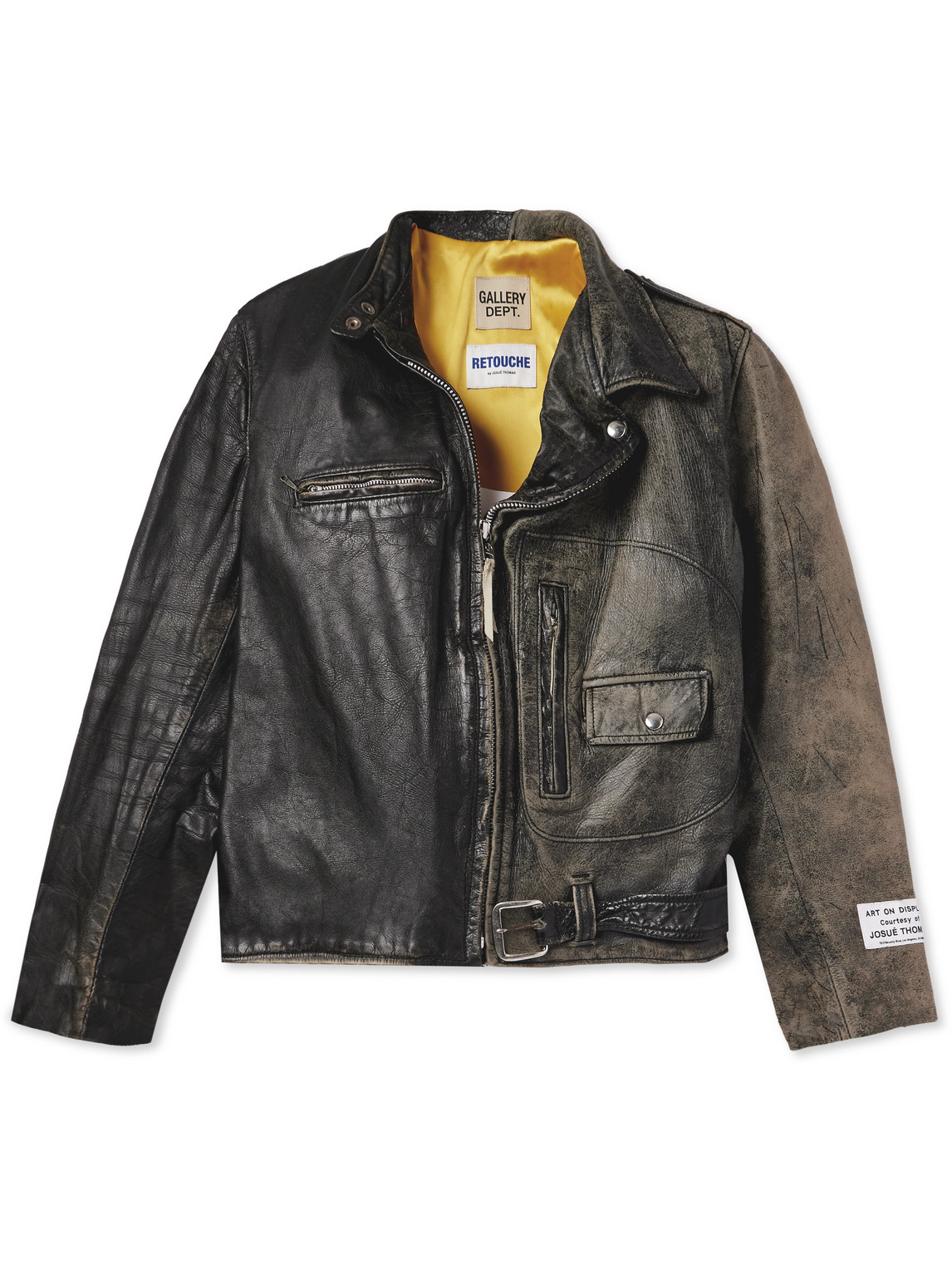 Gallery Dept. Distressed Leather Jacket In Black