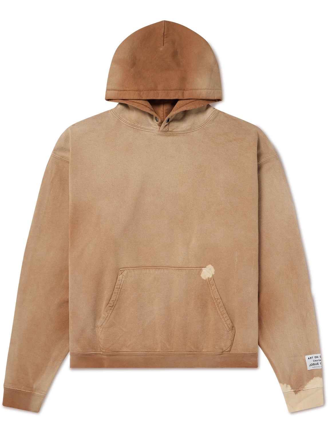 Gallery Dept. Ventura Logo-appliquéd Distressed Cotton-jersey Hoodie In Brown