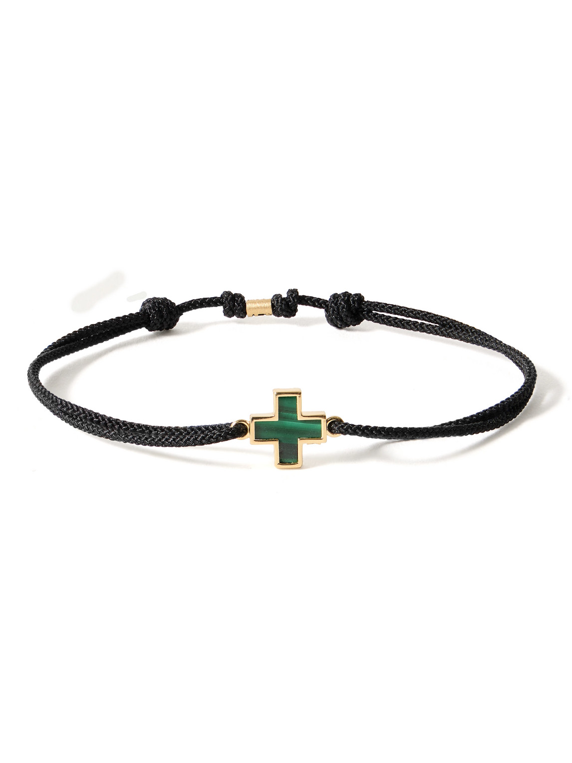 Luis Morais Gold, Malachite And Cord Bracelet In Green
