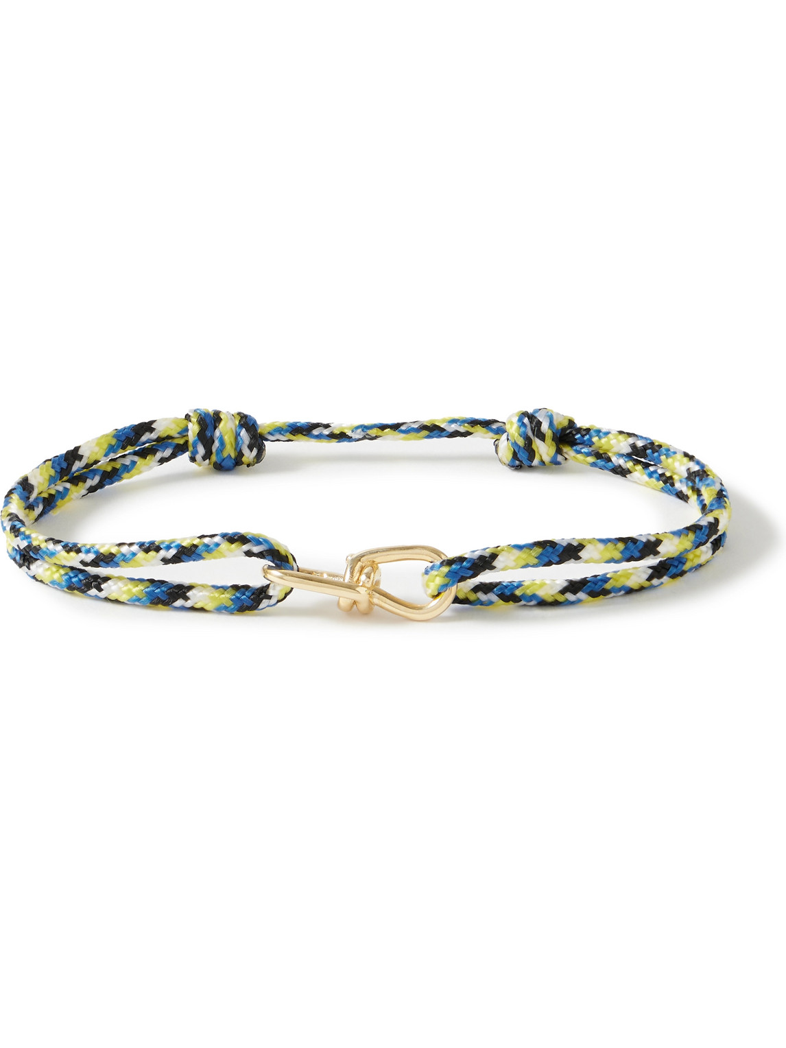 Luis Morais Large Knot Gold And Cord Bracelet In Green