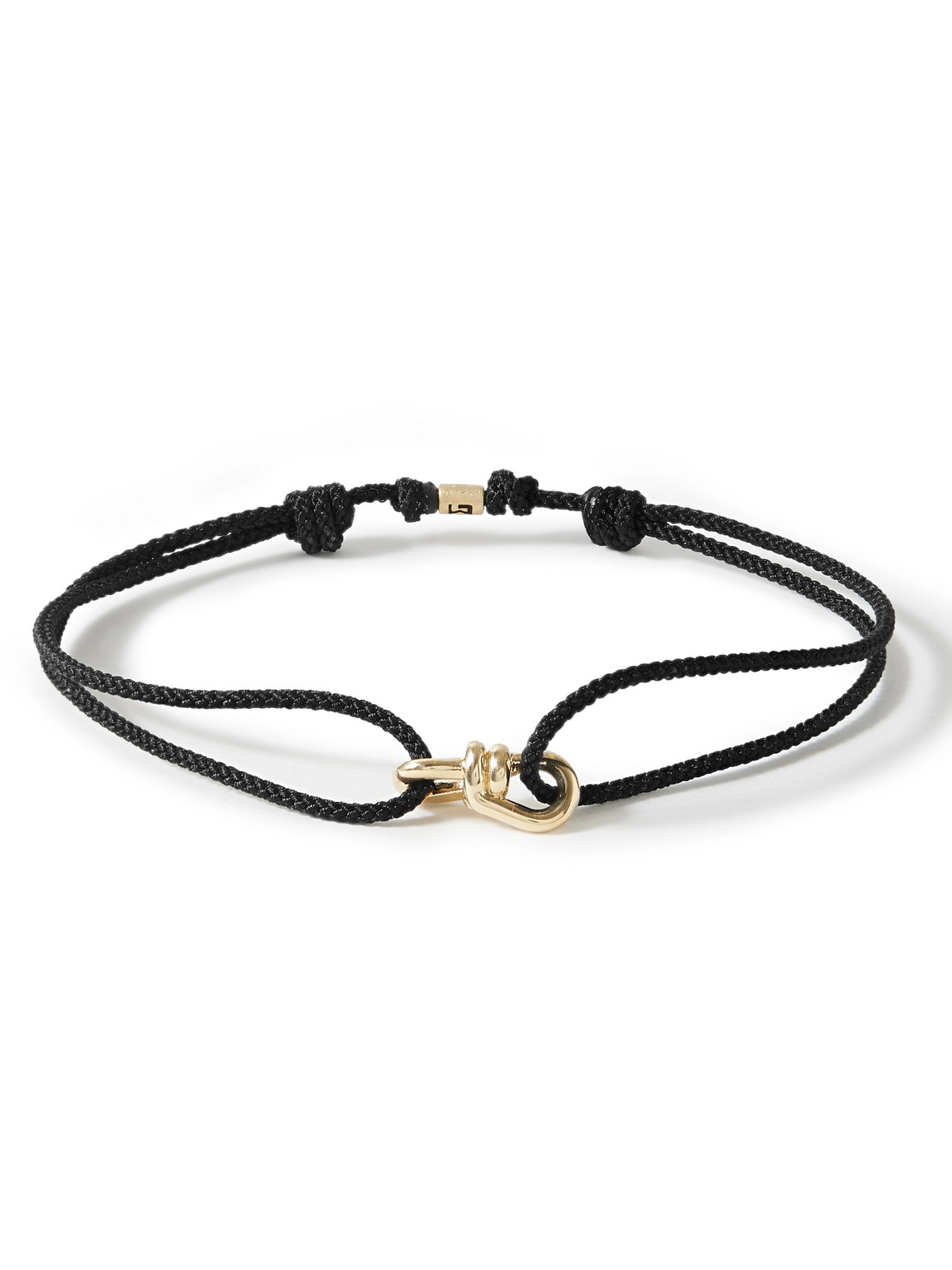 Luis Morais Small Twisted Gold And Cord Bracelet In Black