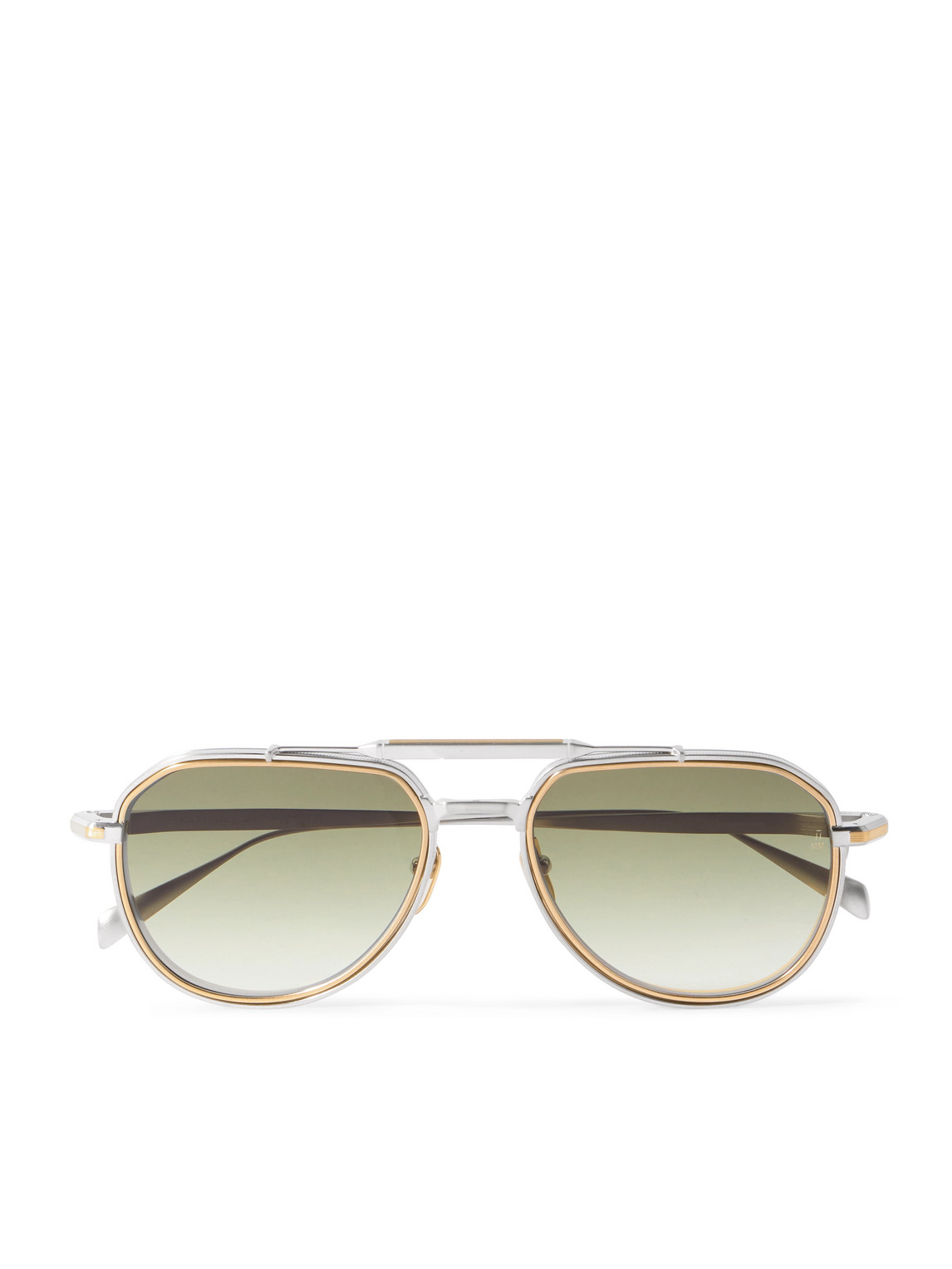 Jacques Marie Mage Commander Aviator-style Brushed Two-tone Beta Titanium Sunglasses In Gray