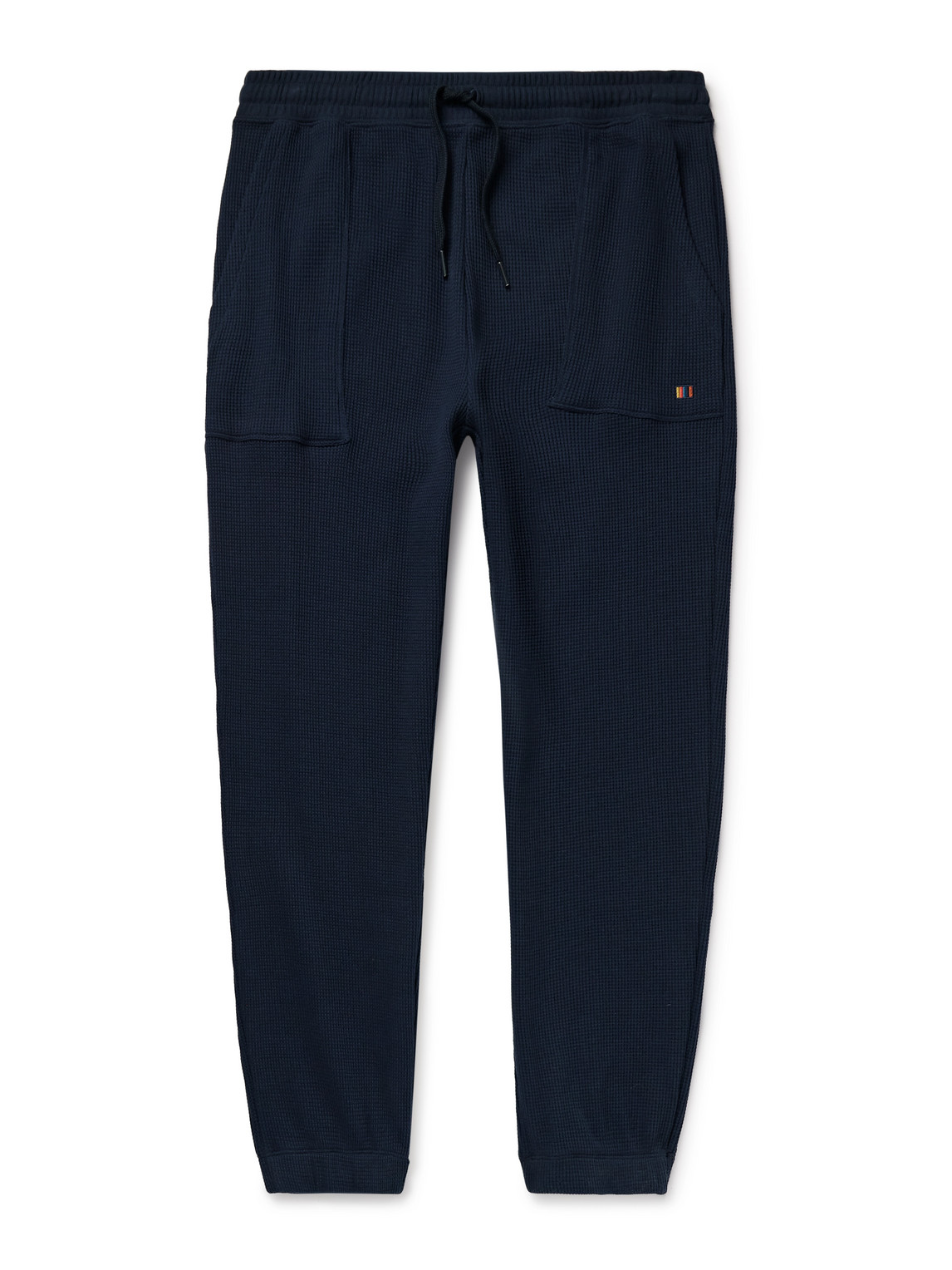 Tapered Logo-Embroidered Waffle-Knit Cotton-Blend Sweatpants