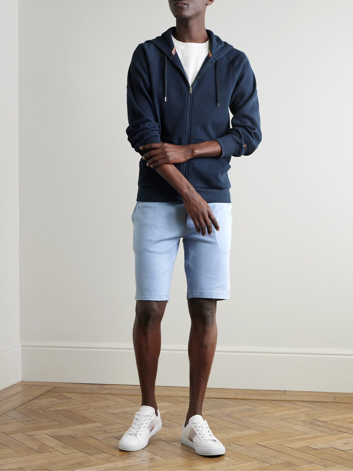 Paul Smith Cotton And Modal-blend Jersey Drawstring Shorts In Blue