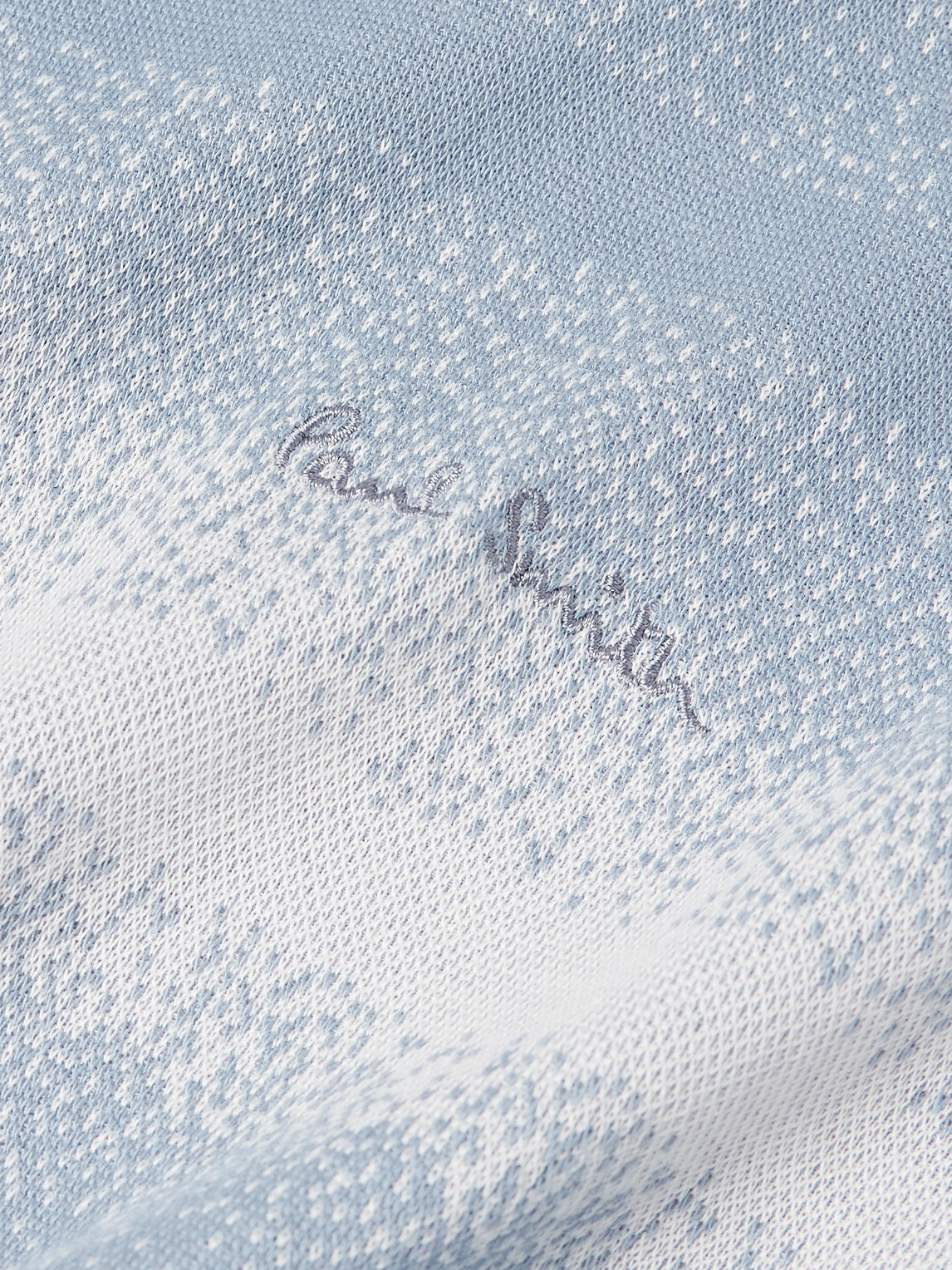 Shop Paul Smith Logo-embroidered Striped Cotton And Modal-blend Piqué T-shirt In Blue