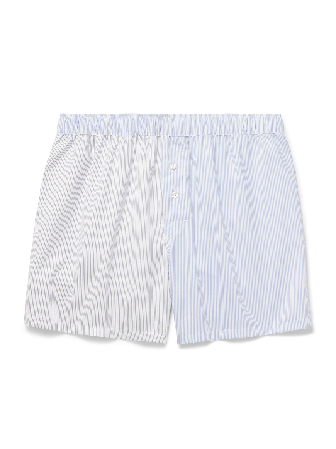 Paul Smith Mix Up Striped Cotton Boxer Shorts In Blue