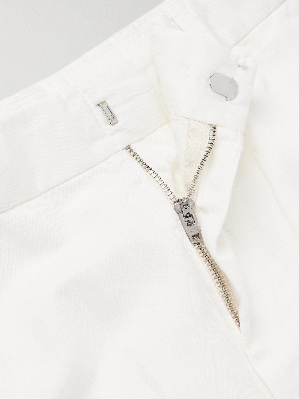 Zegna Roccia Slim-fit Straight-leg Garment-dyed Linen-blend Trousers In White