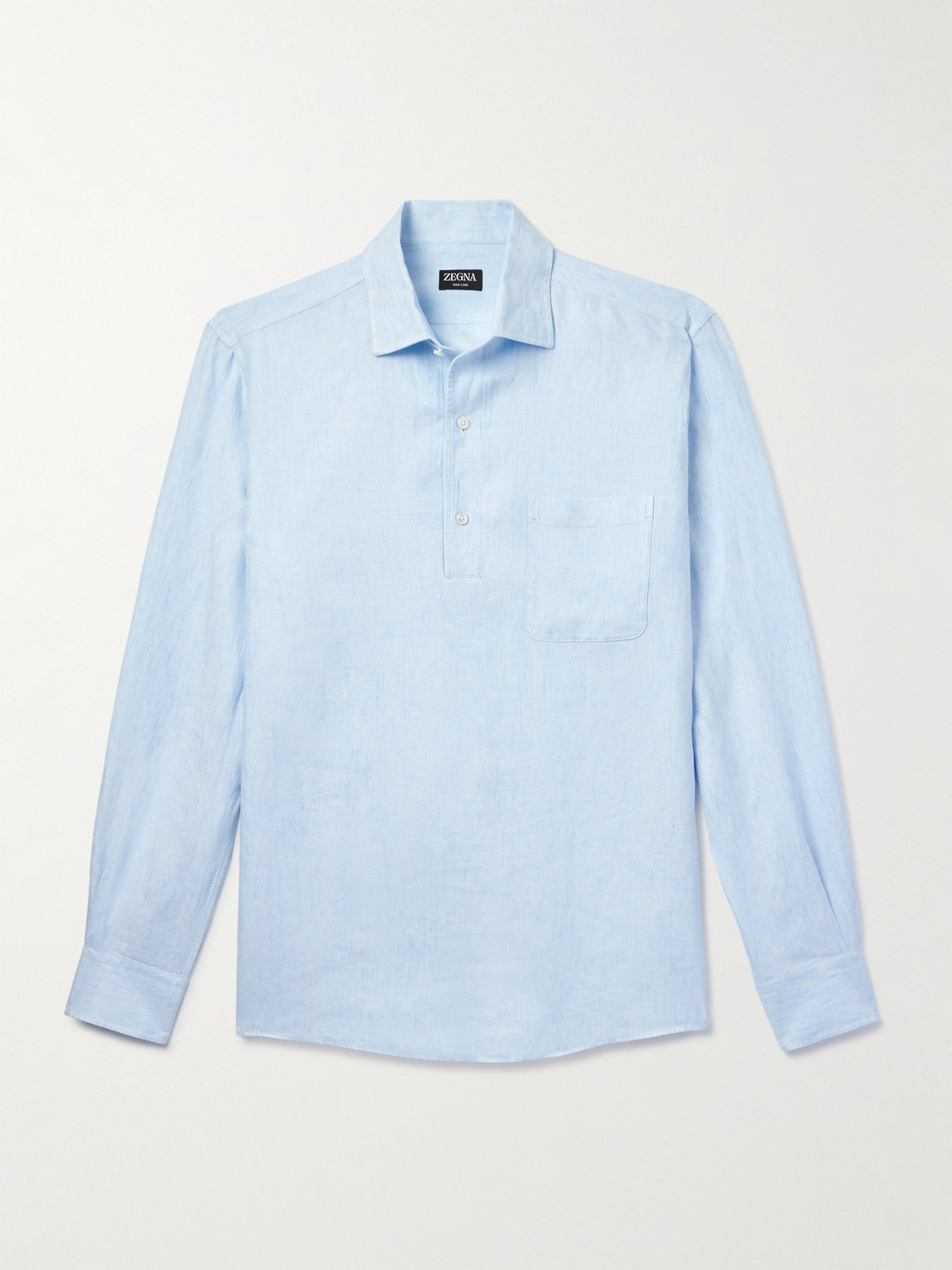 Zegna Oasi Linen Half-Placket hirt - Men