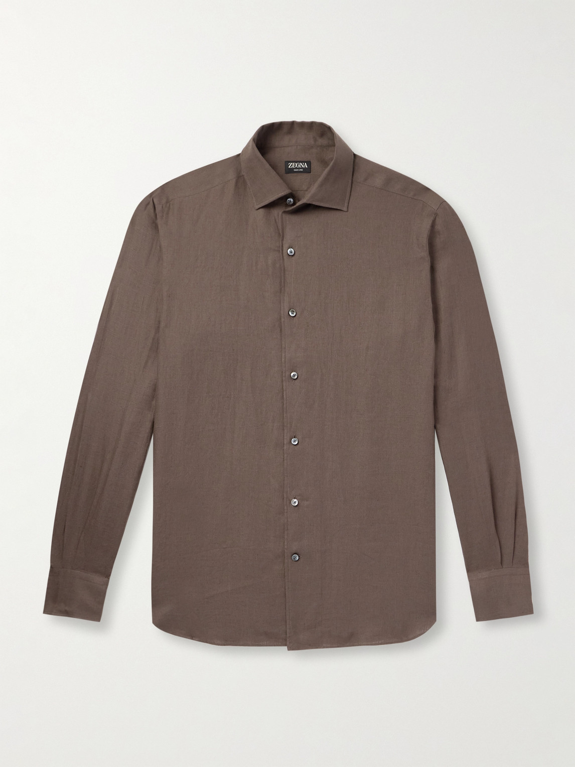 Zegna Zegna - Oasi Linen Shirt - Men - Brown - XL aus 100% Linen in Brown