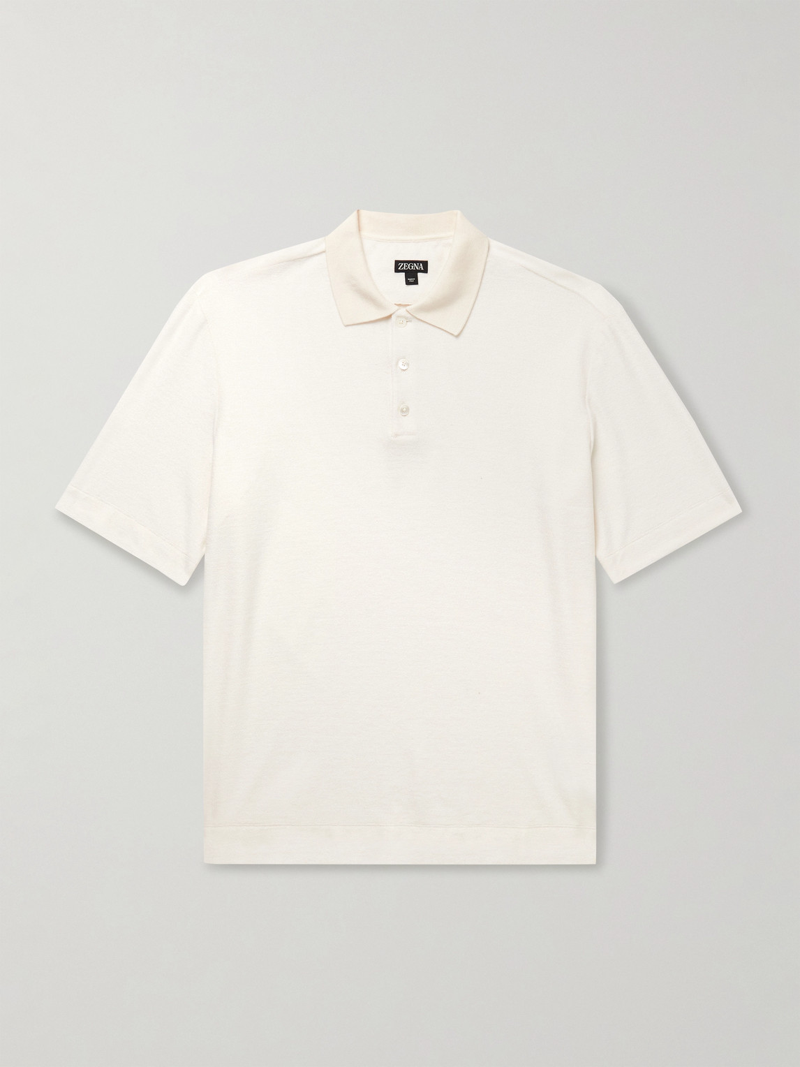 Zegna Cotton and Silk-Blend Polo Shirt IT 54