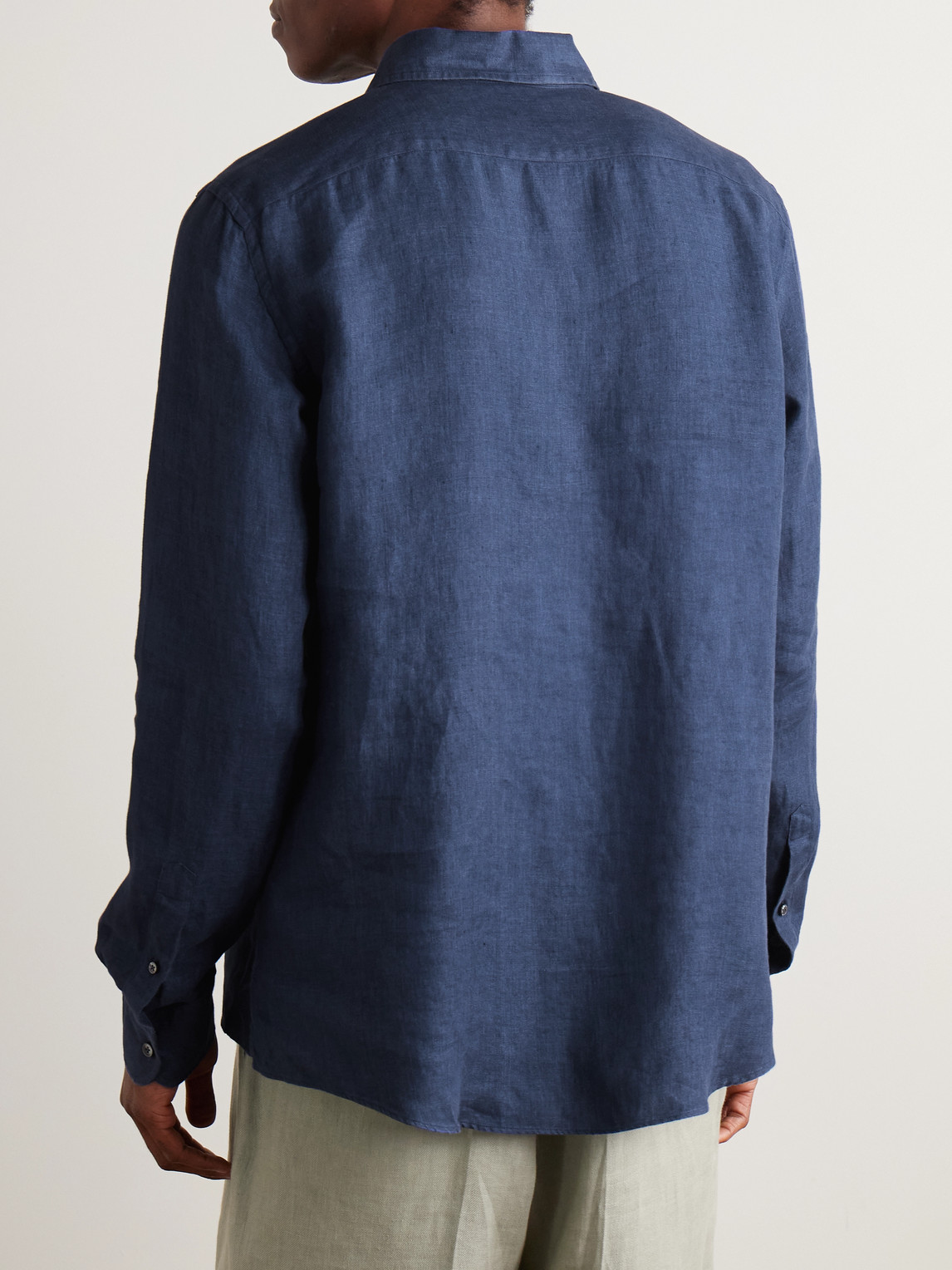 Zegna Oasi Linen Half-placket Shirt