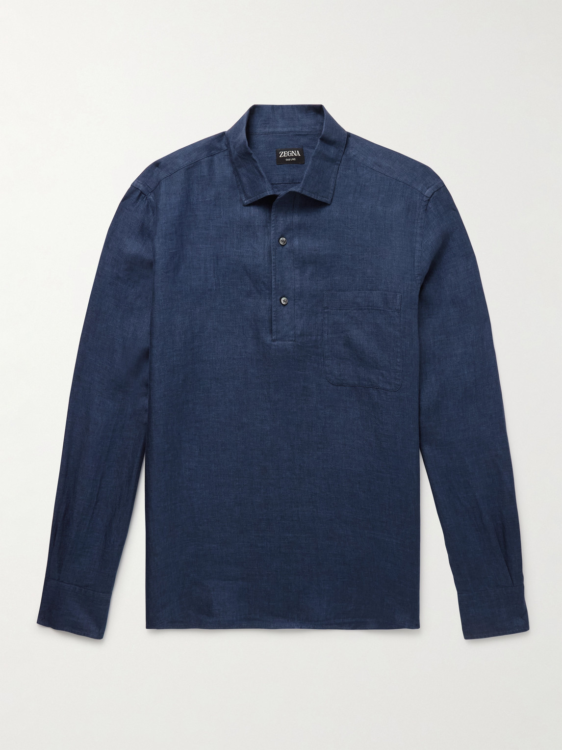 Zegna Oasi Linen Half-Placket hirt - Men