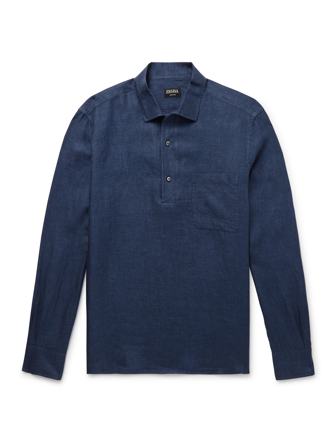 Zegna Oasi Linen Half-placket Shirt