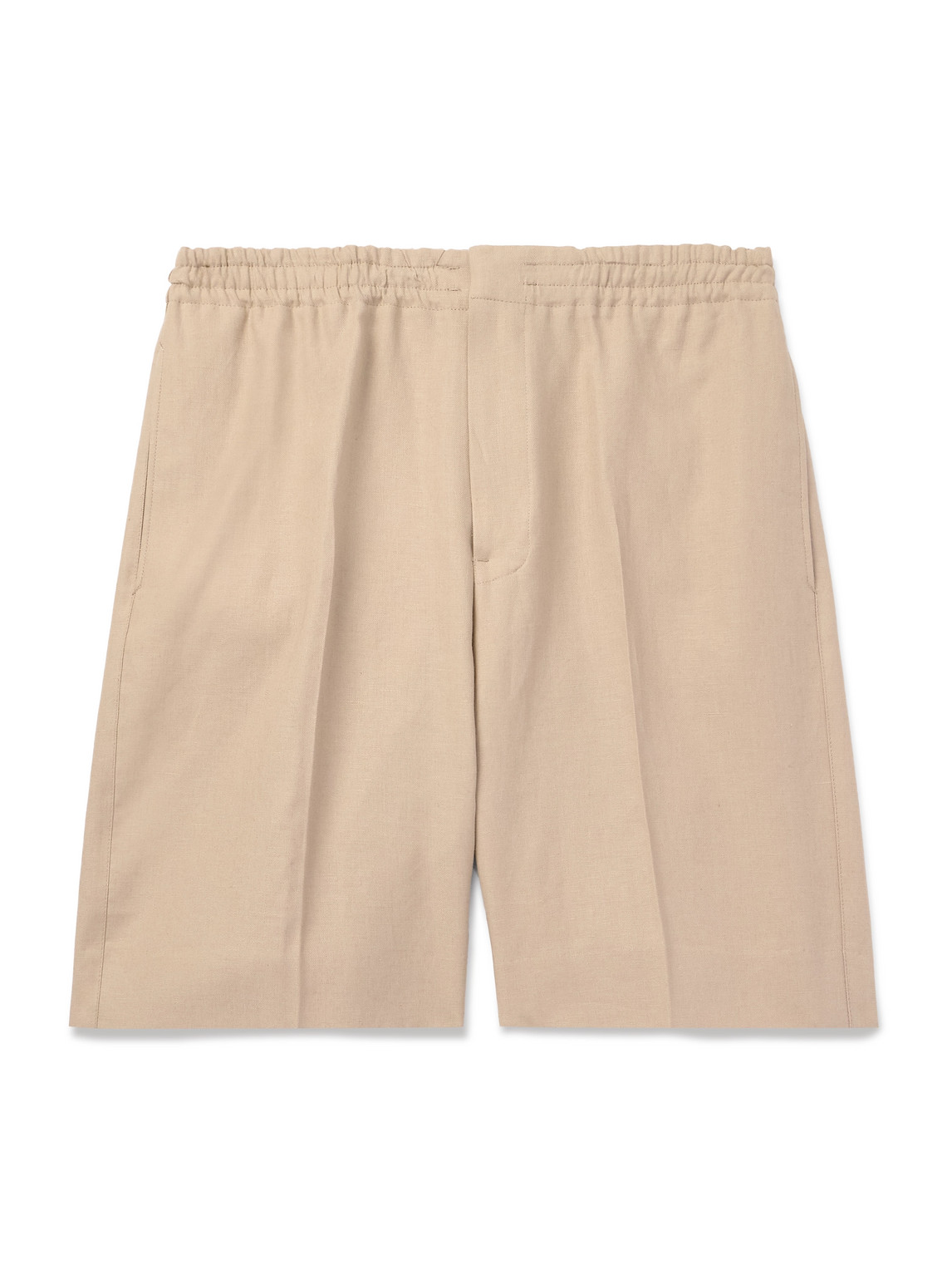 Zegna Straight-leg Linen Shorts In Neutrals