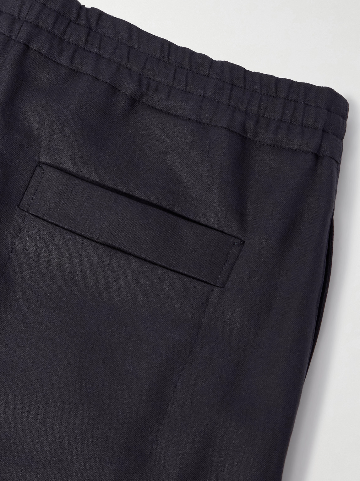 Zegna Straight-leg Linen Shorts In Blue
