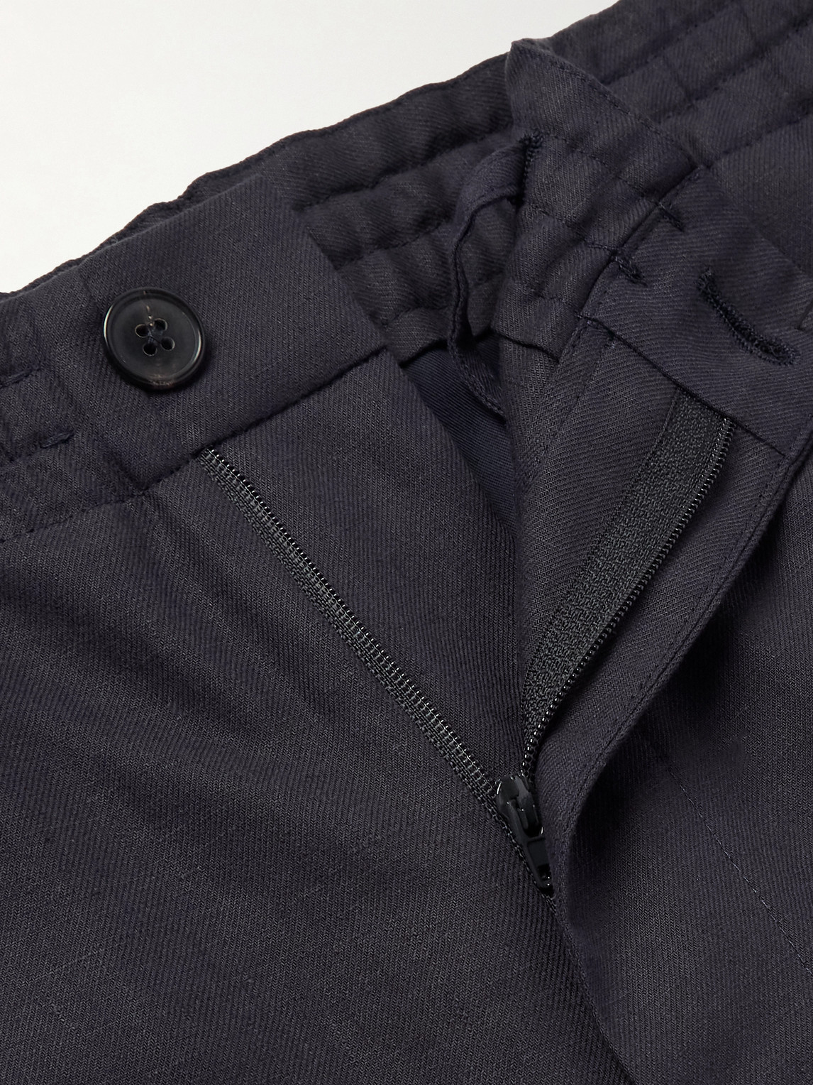 Zegna Straight-leg Linen Shorts In Blue