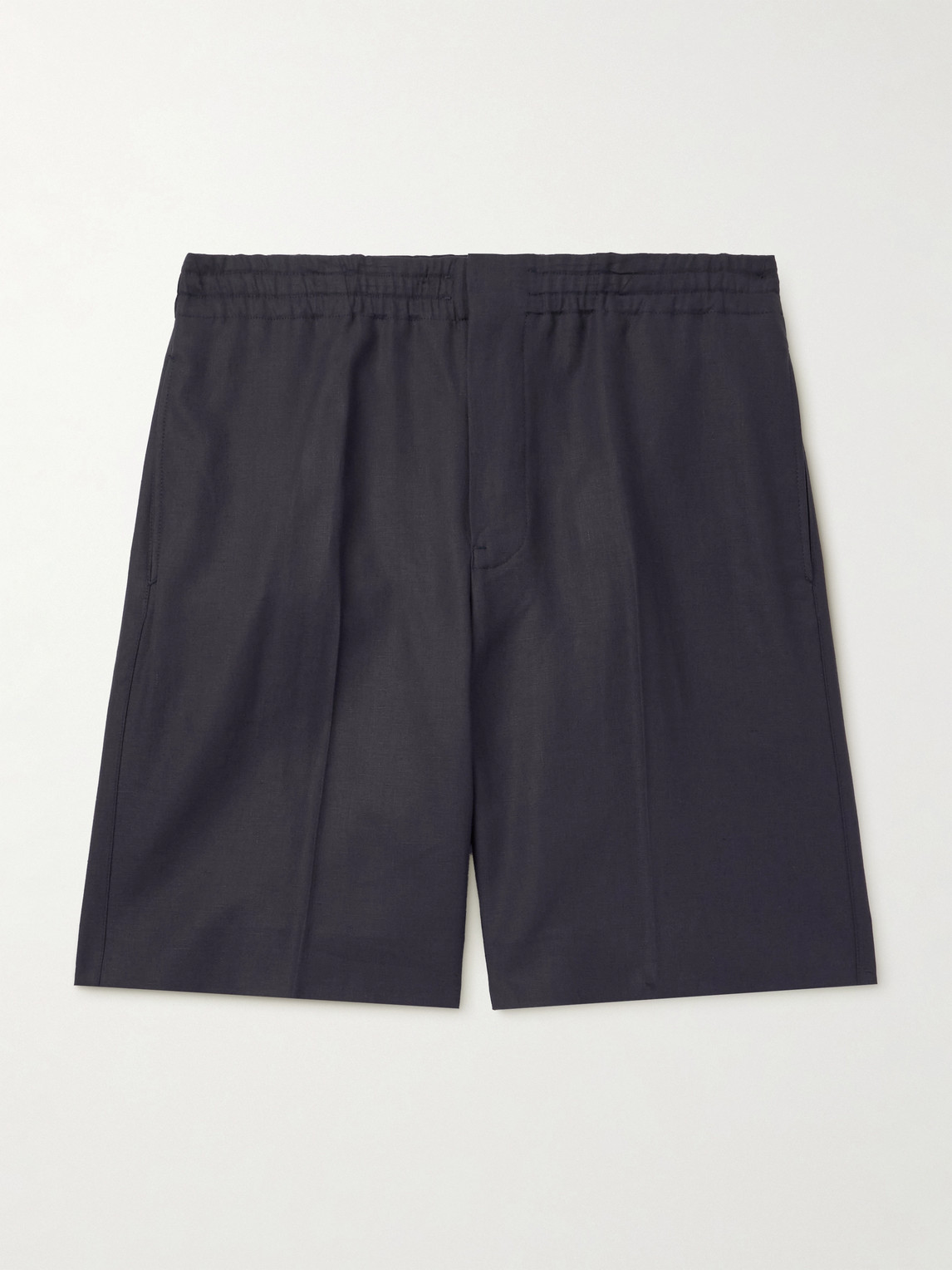Zegna Straight-leg Linen Shorts In Blue