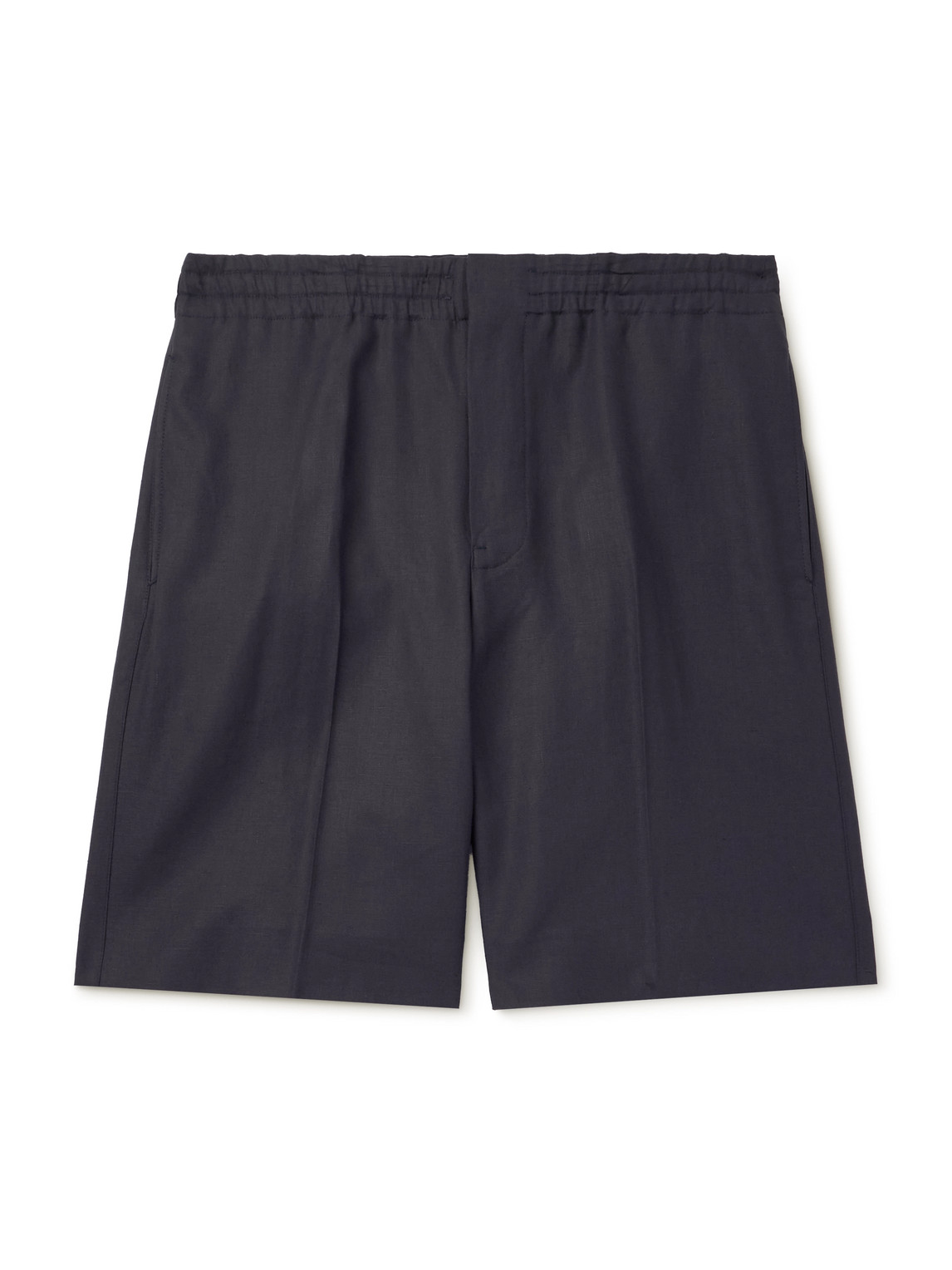Zegna Straight-leg Linen Shorts In Blue