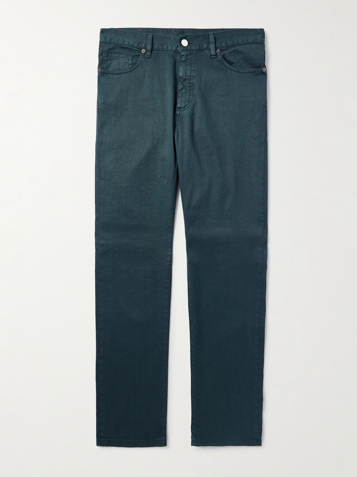 Zegna Roccia Slim-Fit Straight-Leg Garment-Dyed Linen-Blend Trousers - Men