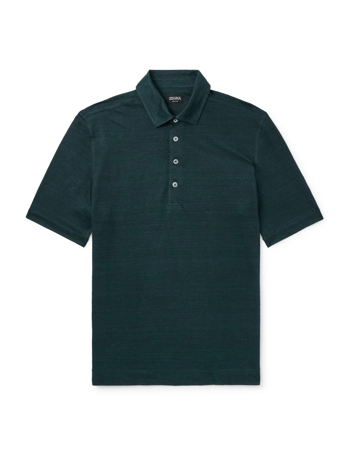 Zegna Oasi Linen Polo Shirt In Green
