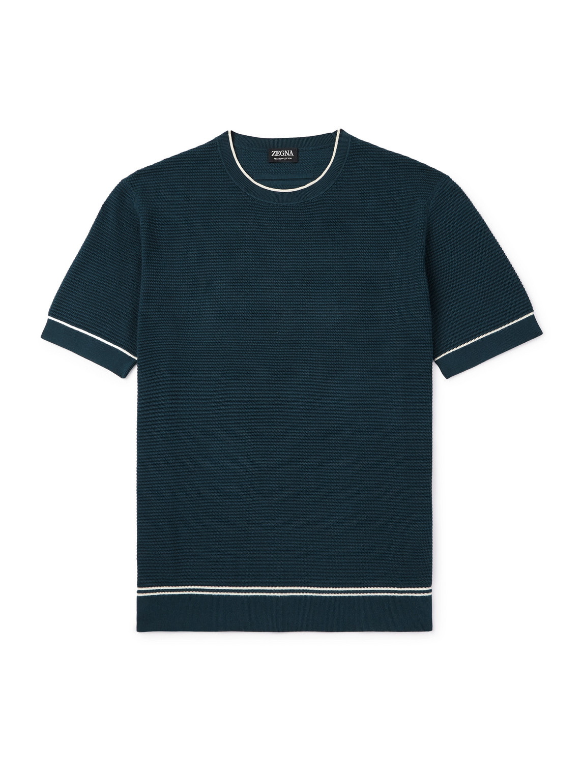 Zegna Slim-fit Ribbed Cotton T-shirt