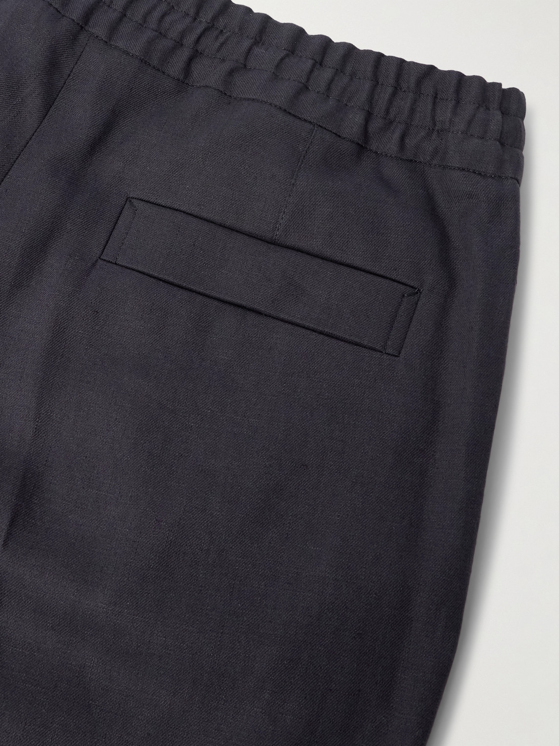 Zegna Straight-leg Linen-twill Trousers In Blue