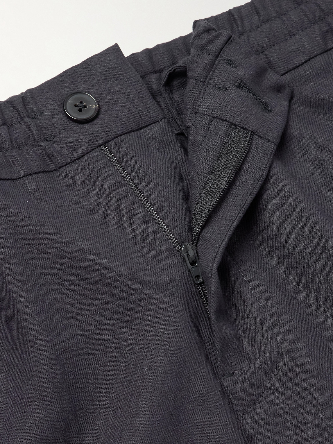 Zegna Straight-leg Linen-twill Trousers In Blue