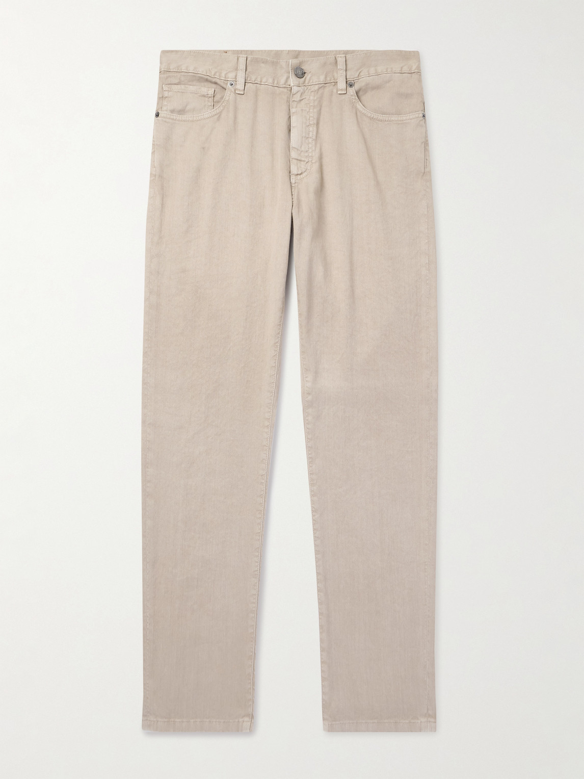 Zegna Roccia Slim-Fit Straight-Leg Linen-Blend Trousers - Men
