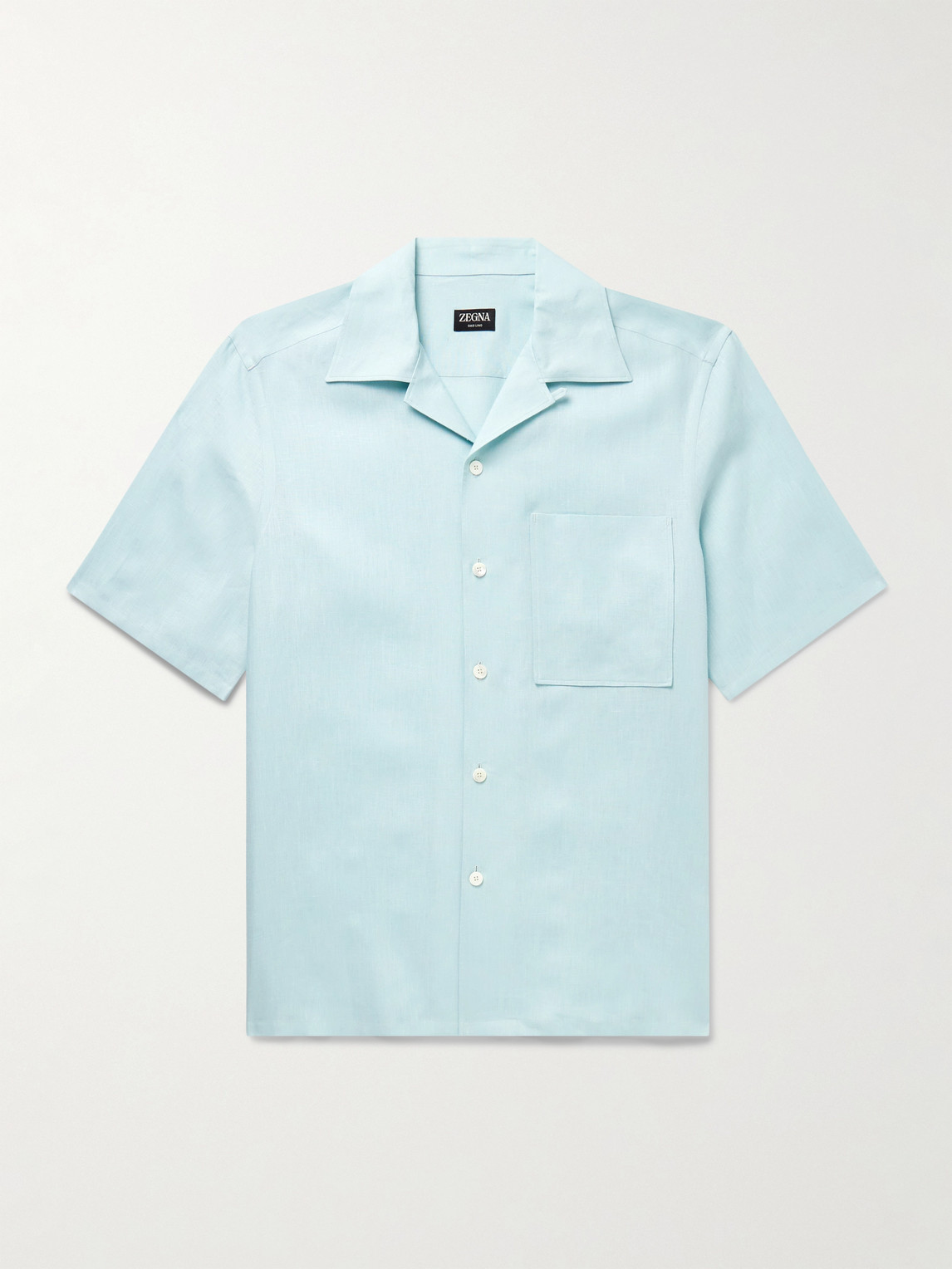 Zegna Convertible-Collar Oasi Linen hirt - Men