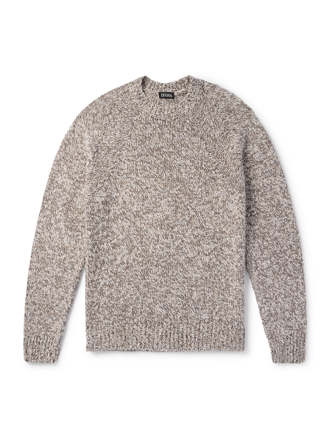 Zegna Cotton Sweater In Brown