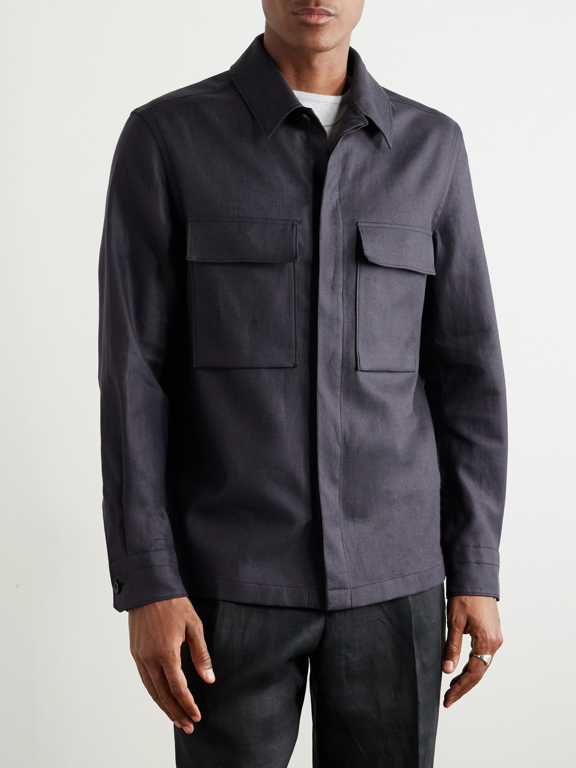 ZEGNA LINEN-TWILL OVERSHIRT