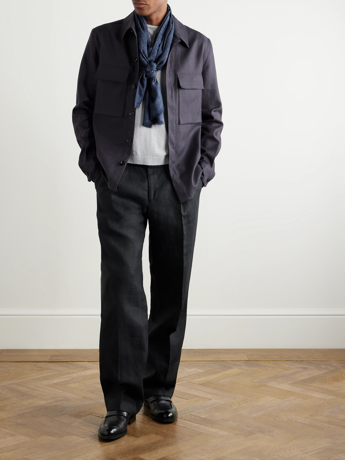 ZEGNA LINEN-TWILL OVERSHIRT