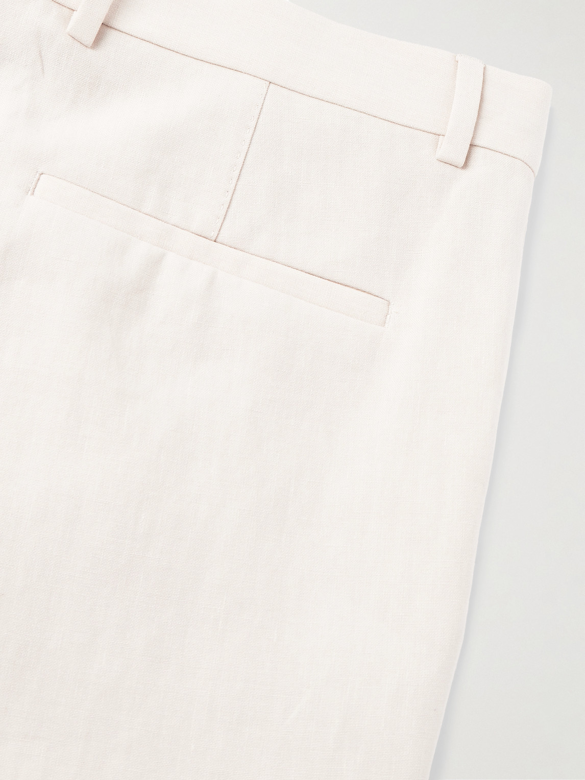 Zegna Slim-fit Straight-leg Oasi Linen-twill Suit Trousers In Neutrals