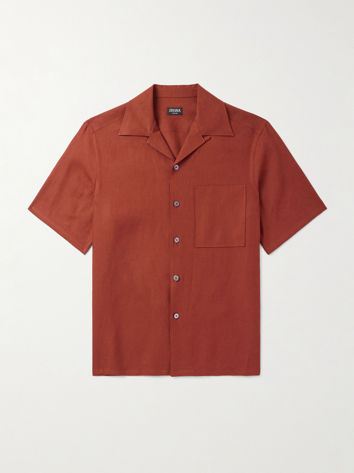 Zegna Zegna - Convertible-Collar Oasi Linen Shirt - Men - Red - M aus 100% Linen in Red
