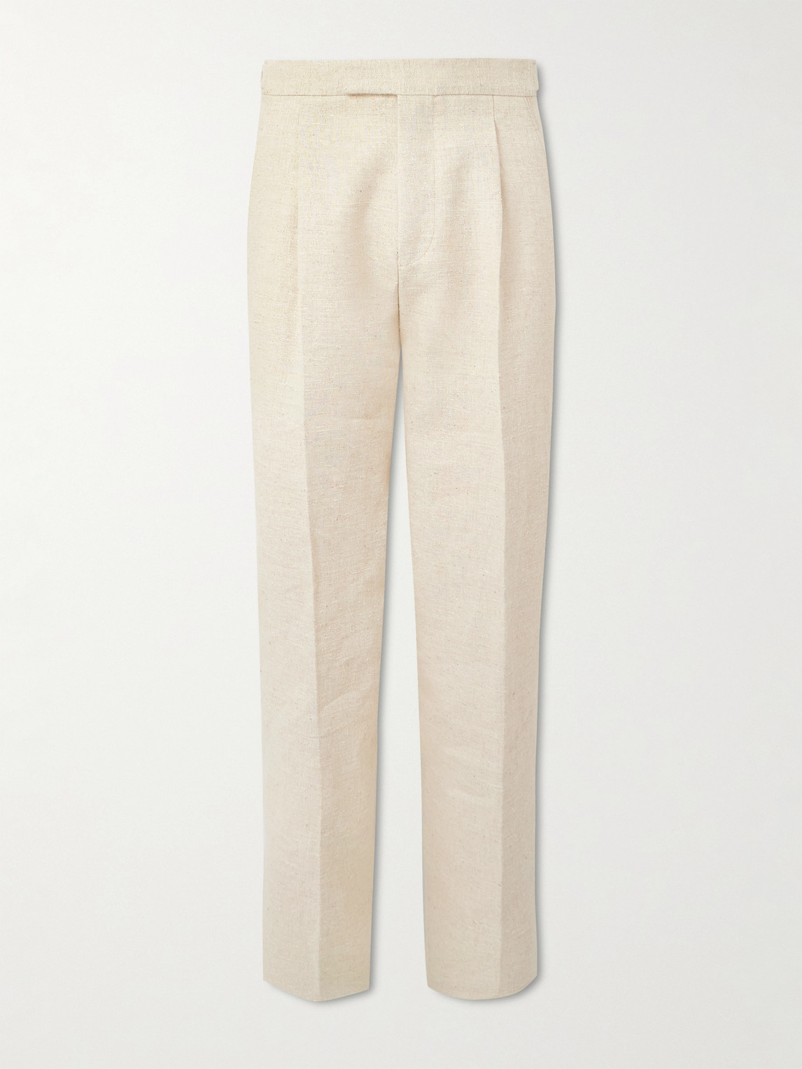 Zegna Straight-Leg Pleated Linen, Silk and Hemp-Blend Trousers - Men