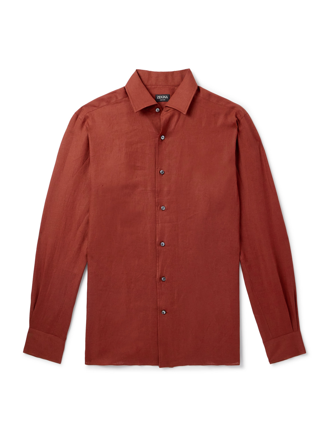 Zegna Oasi Linen Shirt In Red