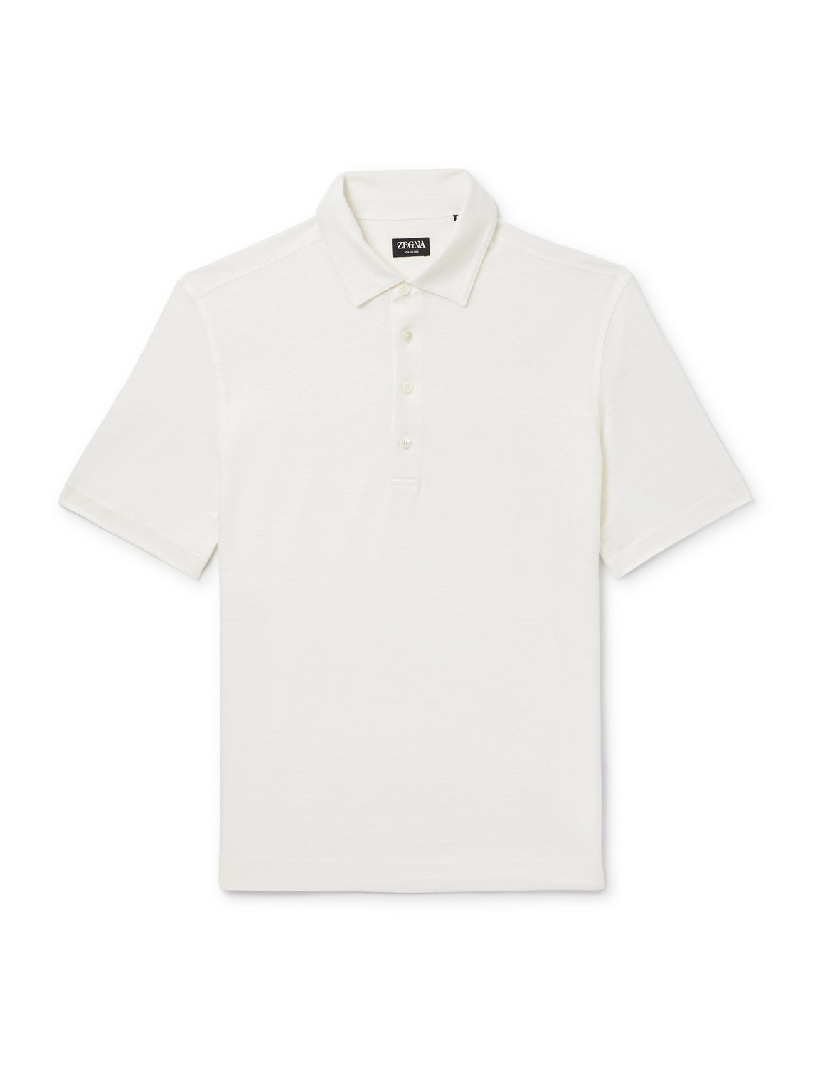 Zegna Oasi Linen Polo Shirt In White