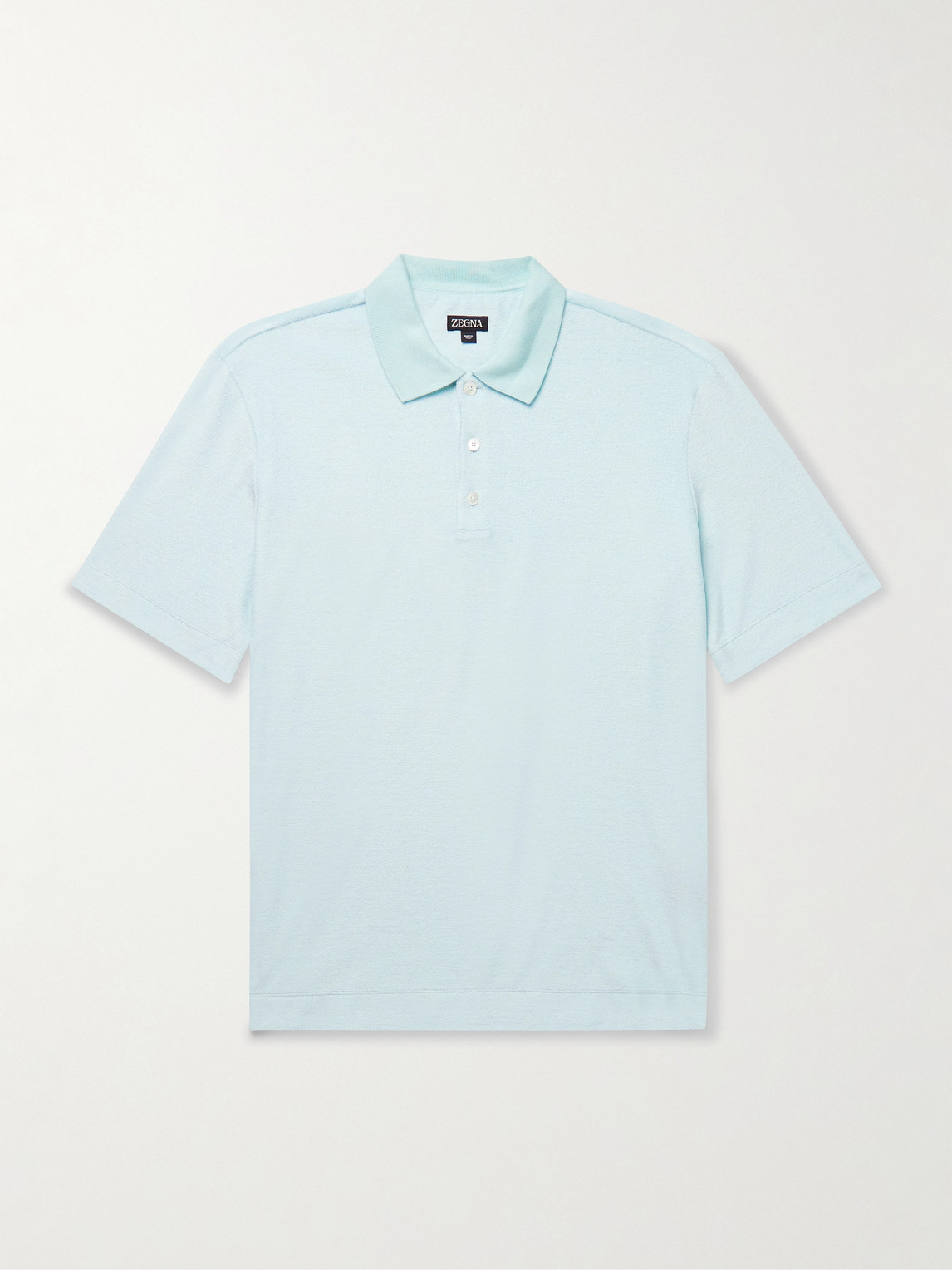 Zegna Cotton and Silk-Blend Polo Shirt IT 52