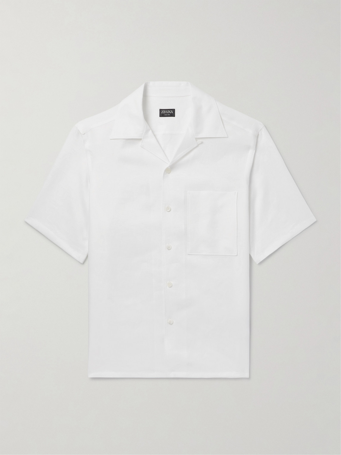 Zegna Convertible-Collar Oasi Linen hirt - Men