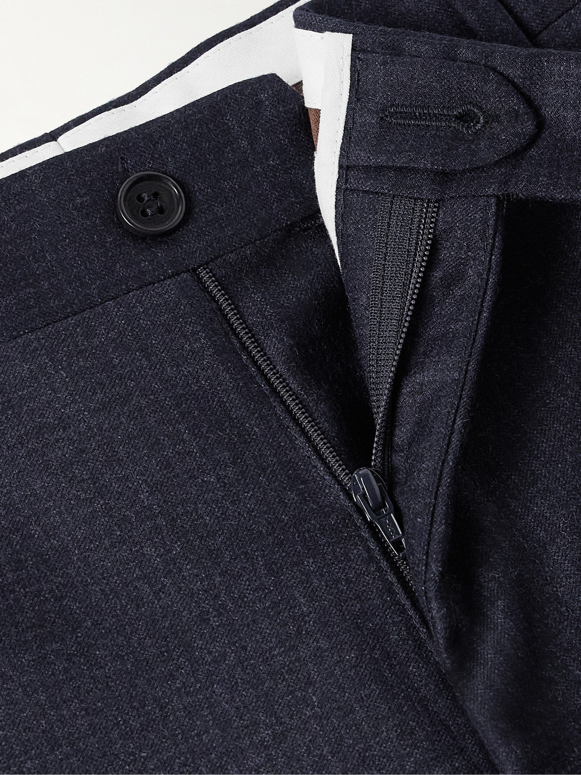 Canali Slim-fit Checked Wool Suit Trousers In Blue