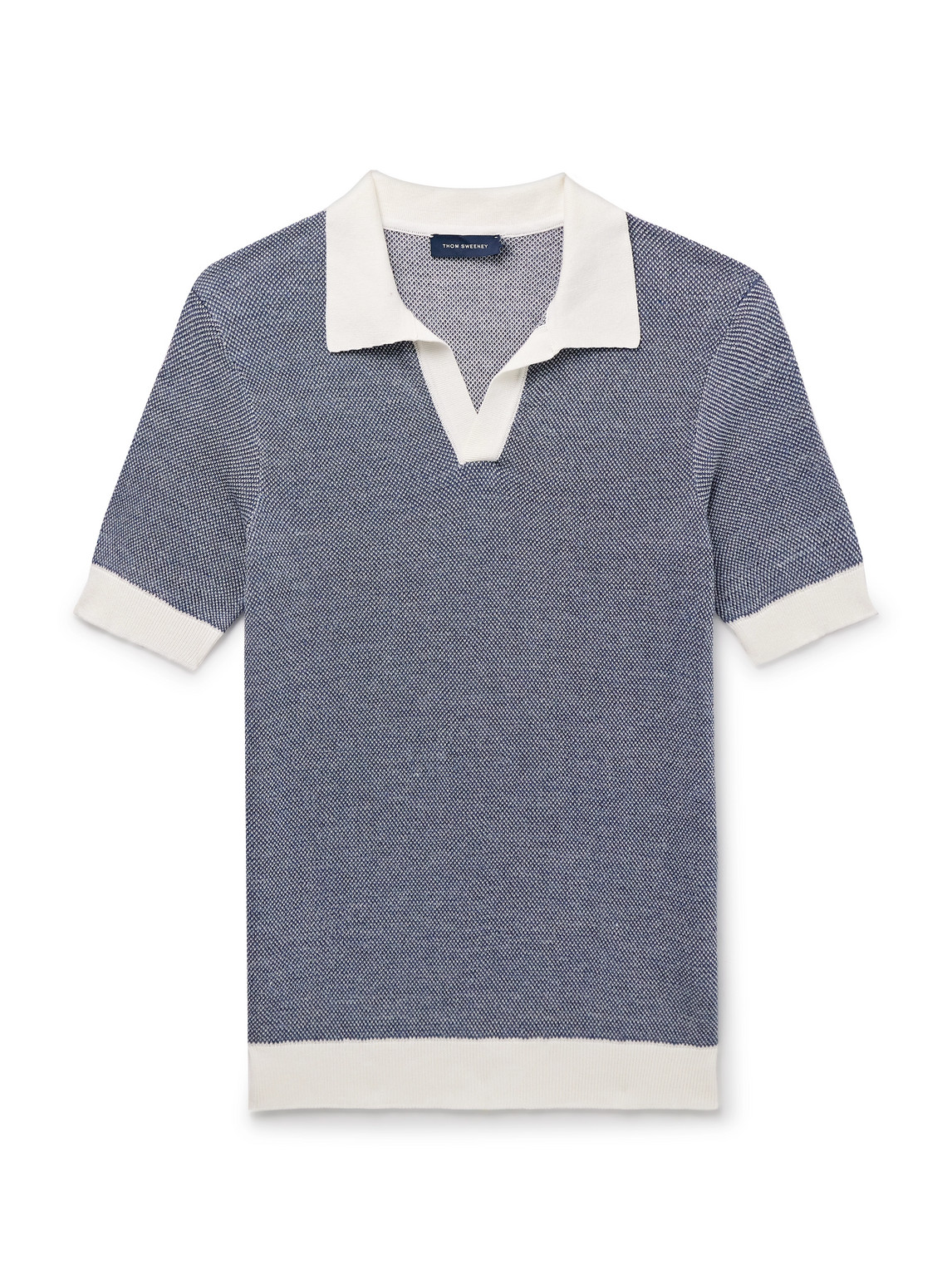 Slim-Fit Birdseye Cotton and Linen-Blend Polo Shirt