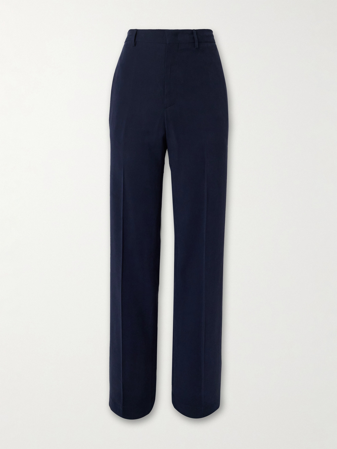 Thom Sweeney Wide-leg Twill Trousers In Blue